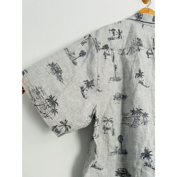 TOMMY BAHAMA Mens XL 100% Linen Short Sleeve Button Down Shirt - Picture 3 of 11